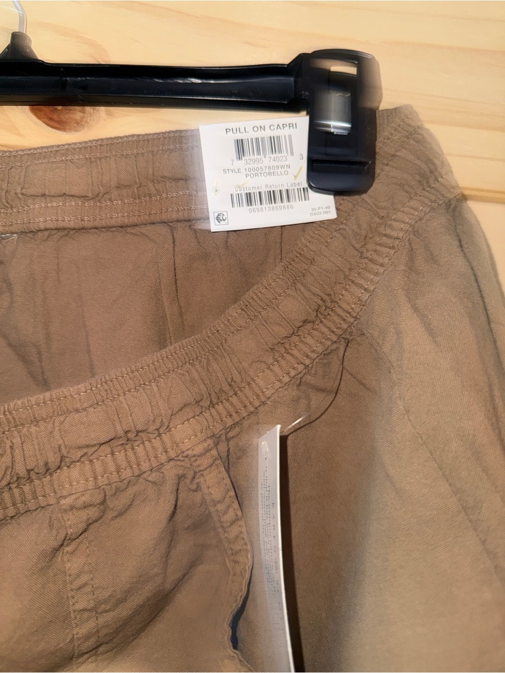 Karen Scott Portobello/ Tan Elastic Waist 3X plus capri - Picture 4 of 9